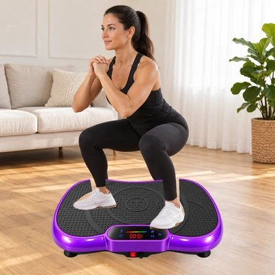 Illustrative squat position above the original purple VMP-002 plate.