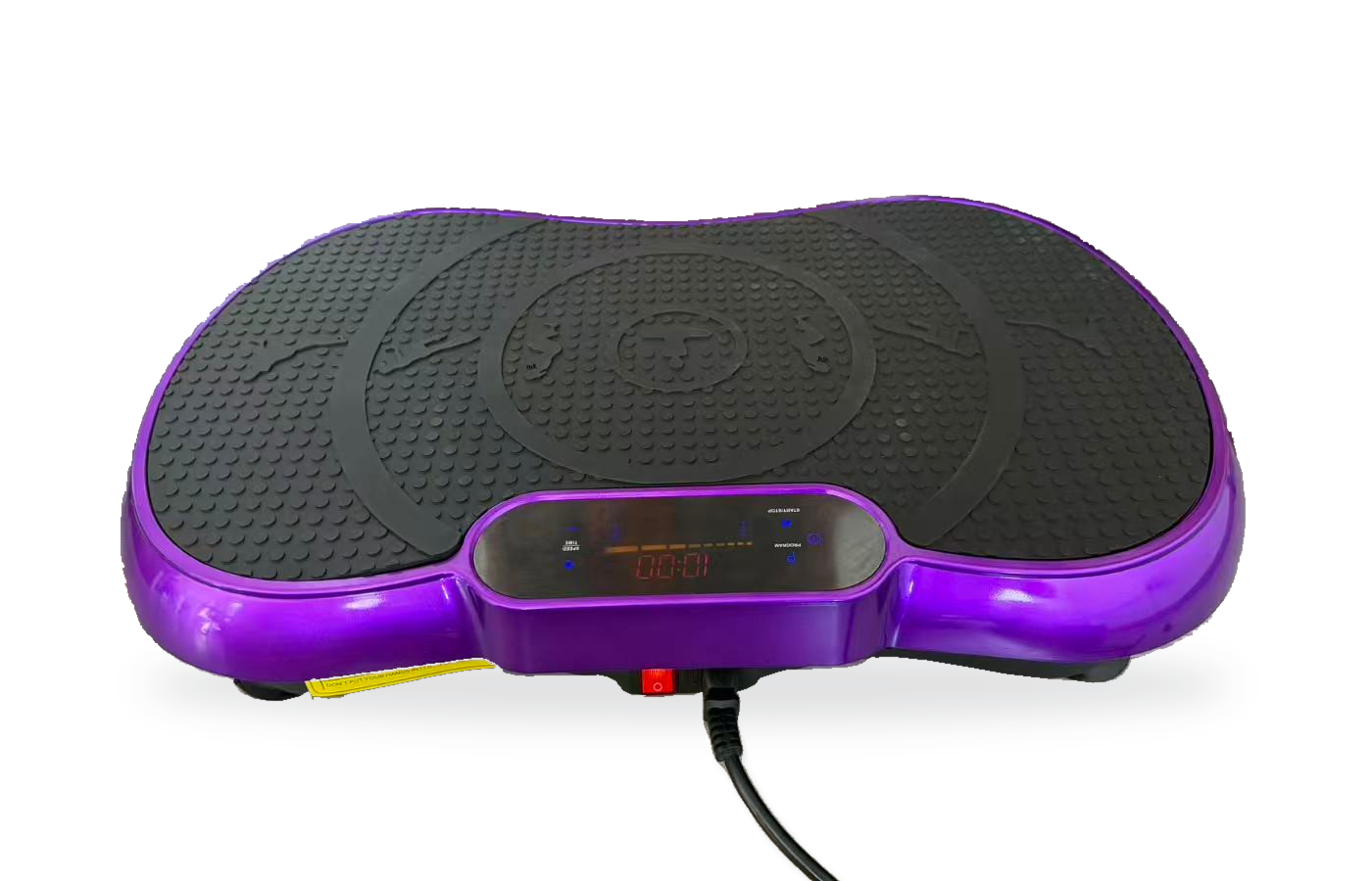 VMP-002 purple vibration plate with original controls and connected power cord on a clean white background